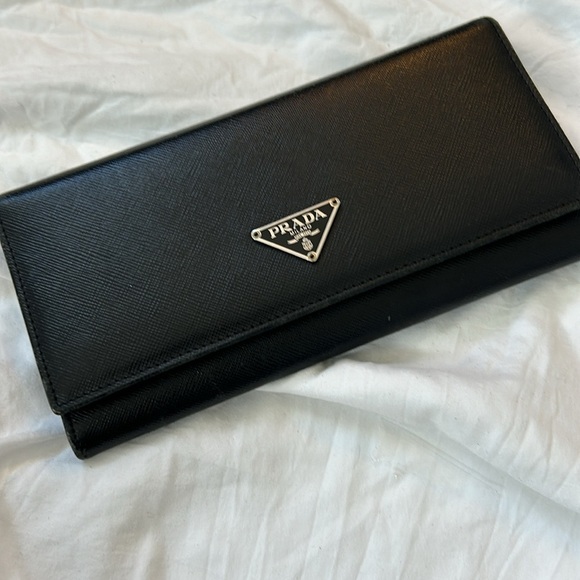 Prada Handbags - Classy Prada black saffiano leather long wallet